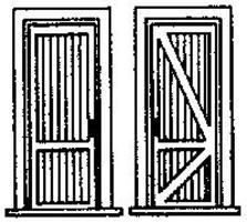 Double Door w/Frame and 2 Tongue-and-Groove Panels HO/HOn3 pk/3 - 5131 : HO