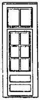 33″ Door With Six-Pane Window & Transom HO/HOn3 -5163 : HO