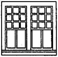 36″ x 82″ Double Window/22 Pane RGS Style Depot HO/HOn3 Pkg(4) - 5203 : HO