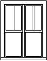 42″ X 62″ Double Window, Double Hung - 2/1 Light Pkg(6)-5286 : HO