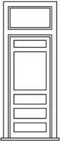 34″ x 6-10″ Paneled Door W/Window and Frame with Transom Pkg(2) - 5291 : HO