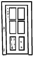 2 Panel 4 Pane Door - 2062 : HO