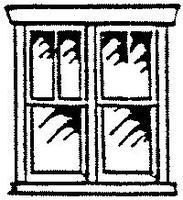 Double Hung 3 Lite Window - 2266 : HO