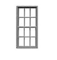 6/6 Double Hung Masonry Window 34"W x 67"H with Glazing & Shades - 8052 : HO