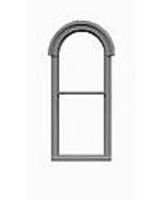 1/1 Round Top Windows 24"W x 72"H with Glazing &  Shades - 8113 : HO