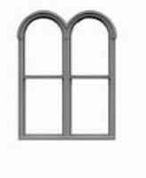 Double Round Top Window 52"W x 72"H With Glazing &amp; Shades - 8114 : HO