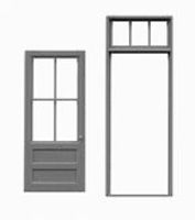 39" x 92" 4-lite Factory Door with 3-lite Transom & Separate Masonry Frame - 8118 : HO