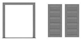 5-panel Double Door W/separate Frame Pkg(2) - 8199 : HO