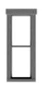 18 Inch w X 56 Inch h 1/1 Double Hung Window With Fancy Top Trim 12 PCs - 8238 : HO