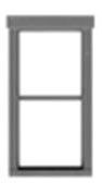 1/1 Double Hung Window With Fancy Top Trim - 8239 : HO