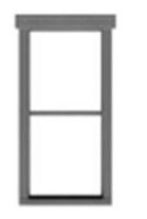 1/1 Double Hung Window with Fancy Top Trim - 8241 : HO