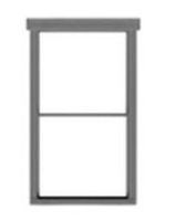 1/1 Double Hung Window with Fancy Top Trim - 8245 : HO