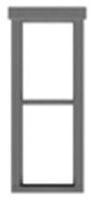1/1 Double Hung Window with Fancy Top Trim - 8251 : HO